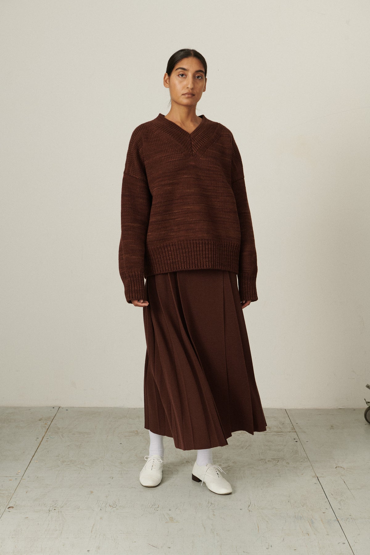 V-Neck Sweater - Dark Roast
