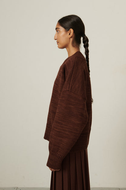 V-Neck Sweater - Dark Roast