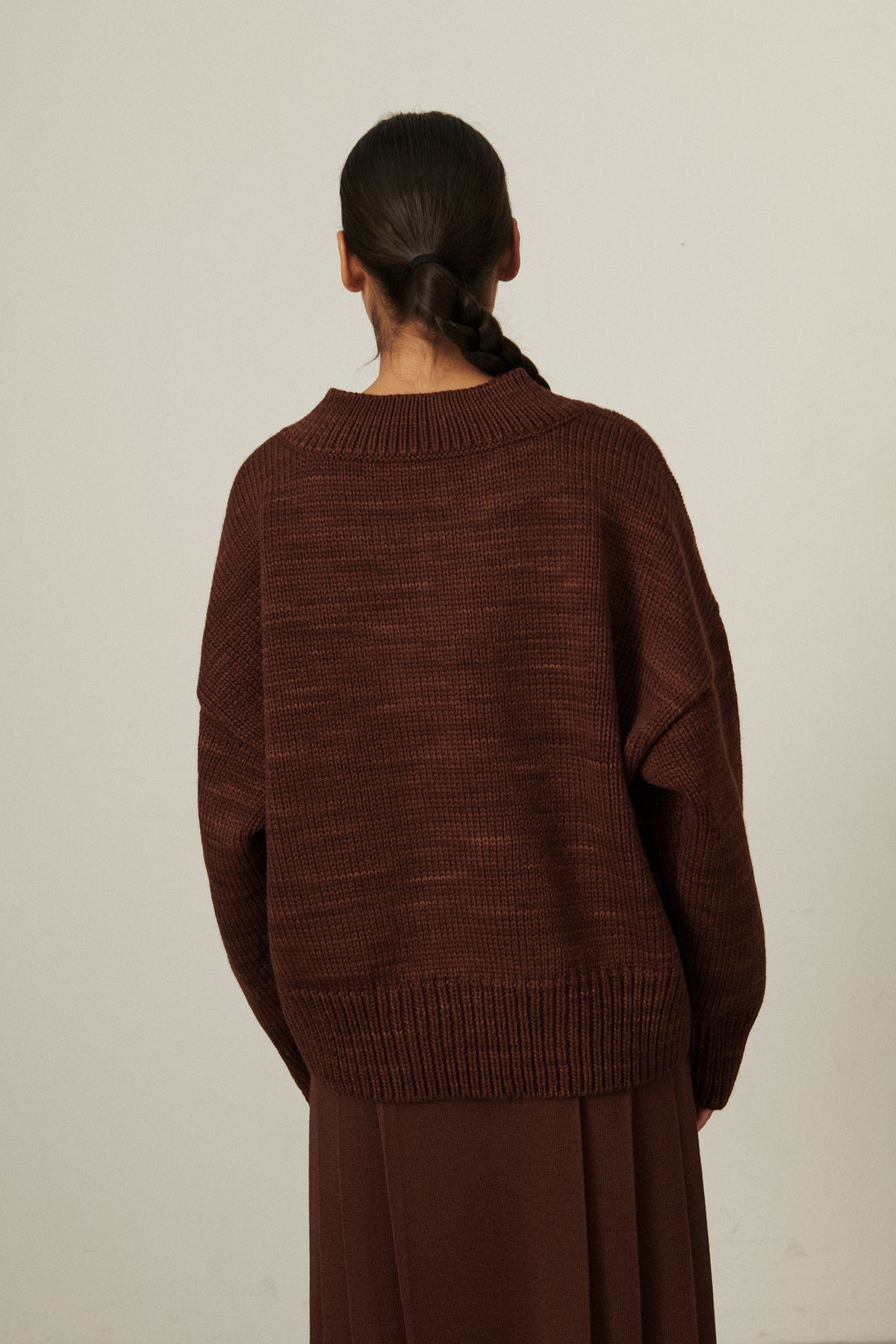 V-Neck Sweater - Dark Roast