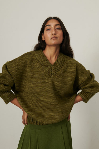 V-Neck Sweater - Nori