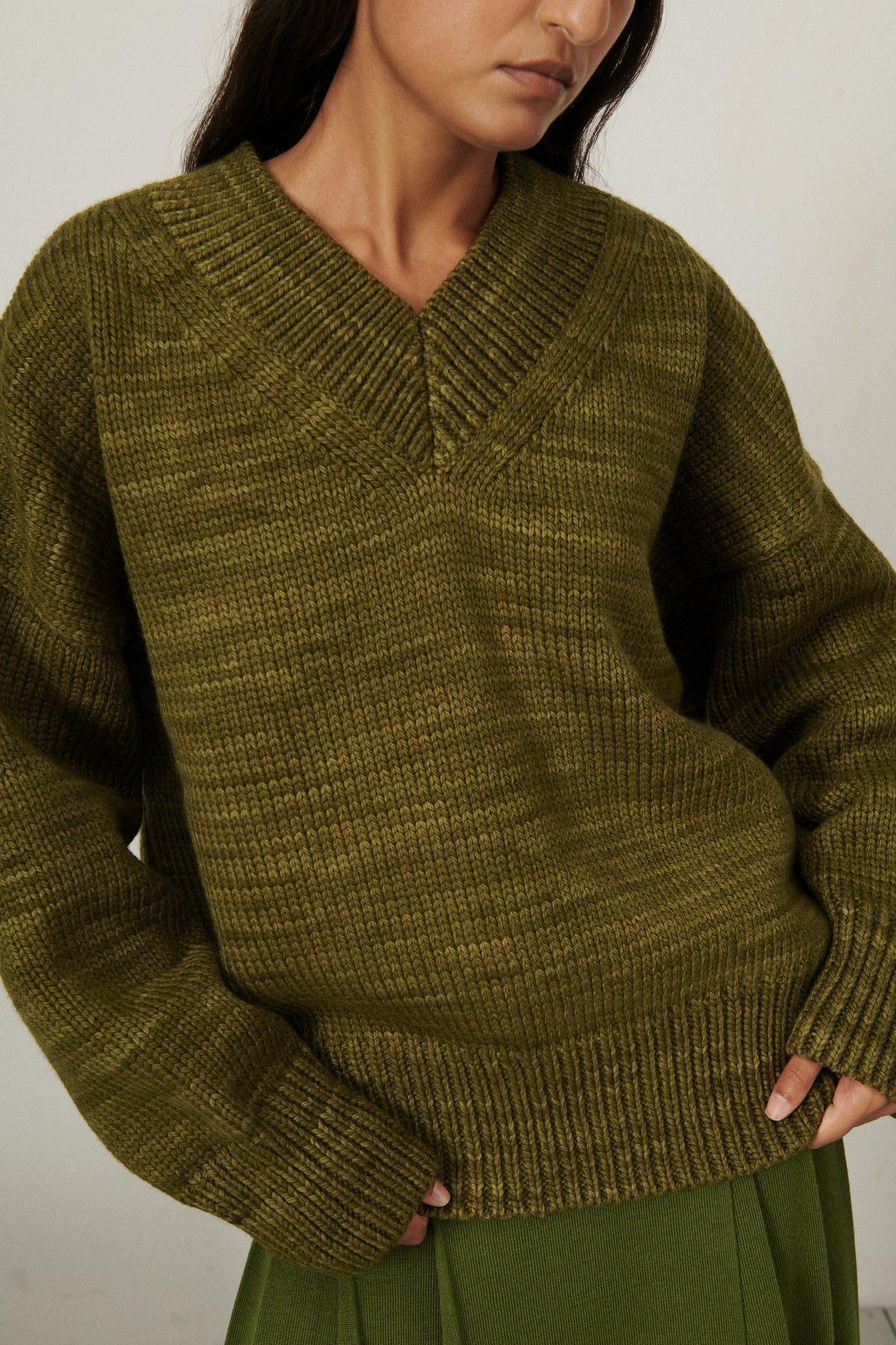 V-Neck Sweater - Nori