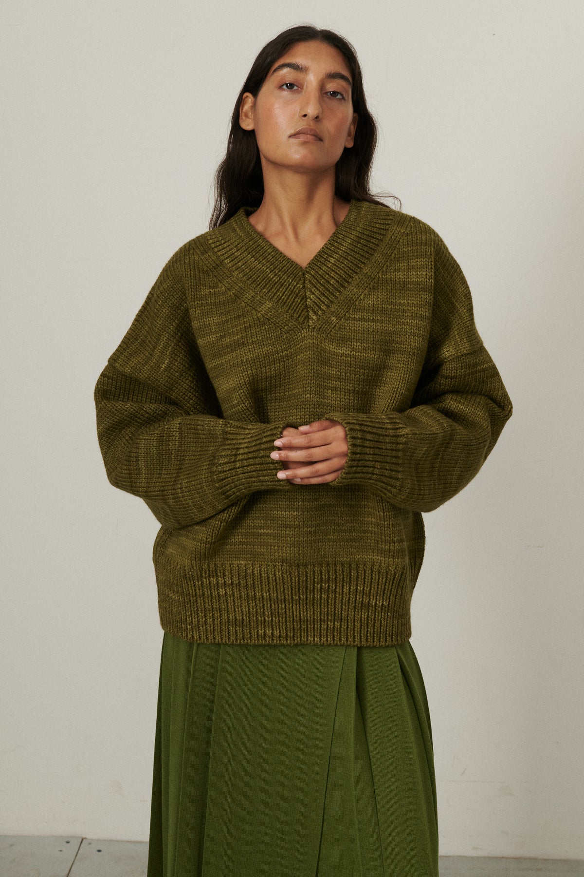 V-Neck Sweater - Nori