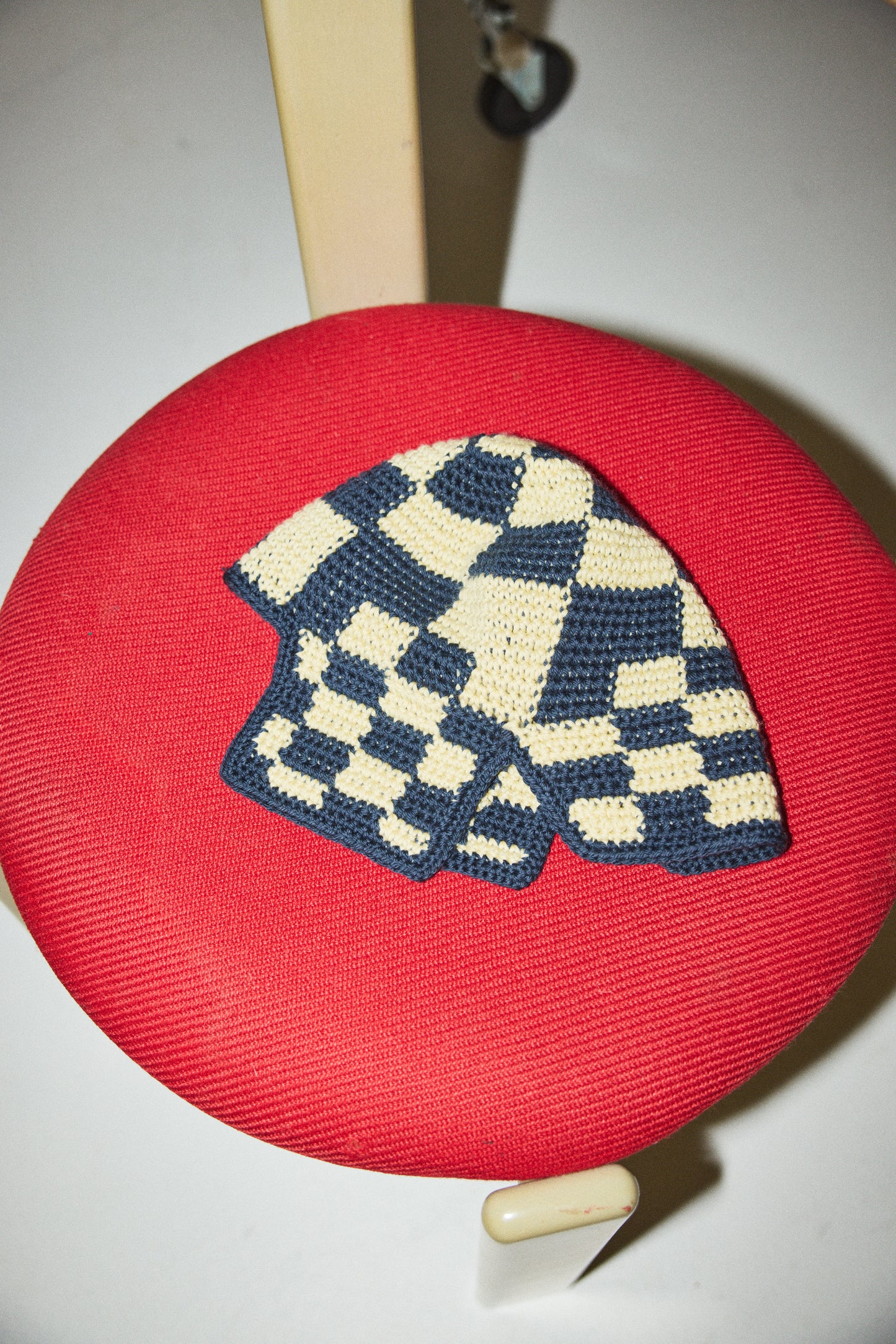Checkered Crochet Rover Cap