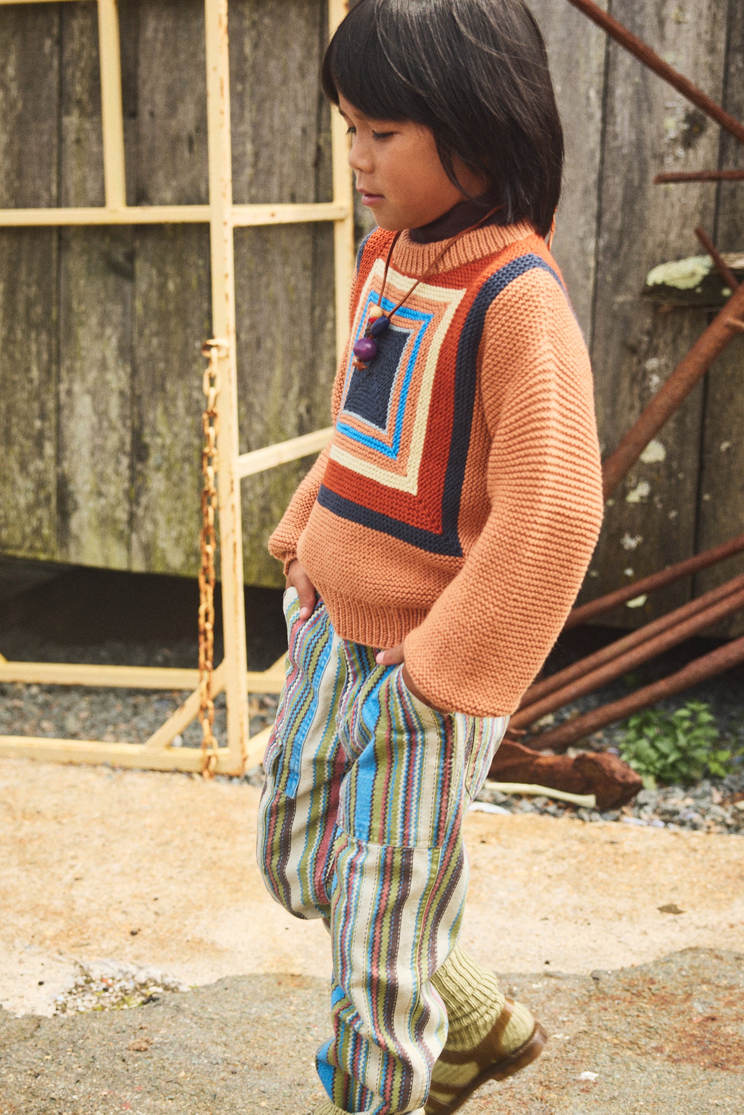 Log Cabin Crewneck Sweater