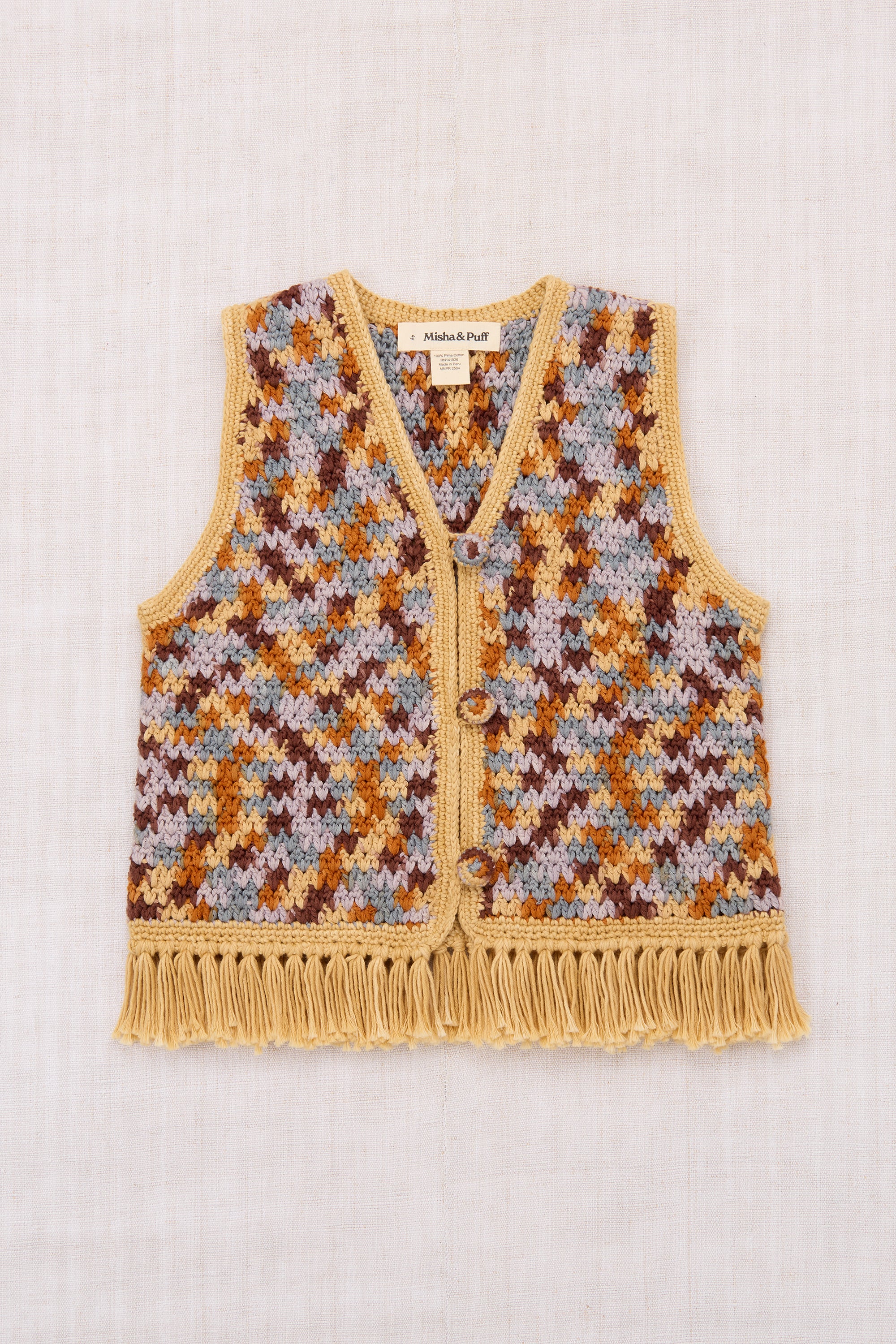 アウター Misha and Puff Layette Captain's Vest Crochet Canyon Vest – Misha & Puff