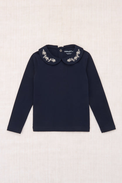 Embroidered Peter Pan Top
