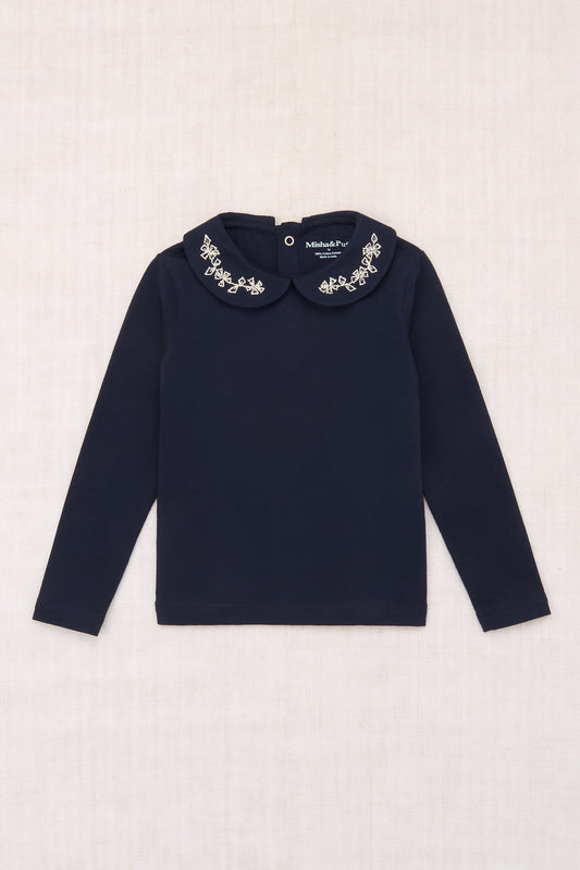 Embroidered Peter Pan Top