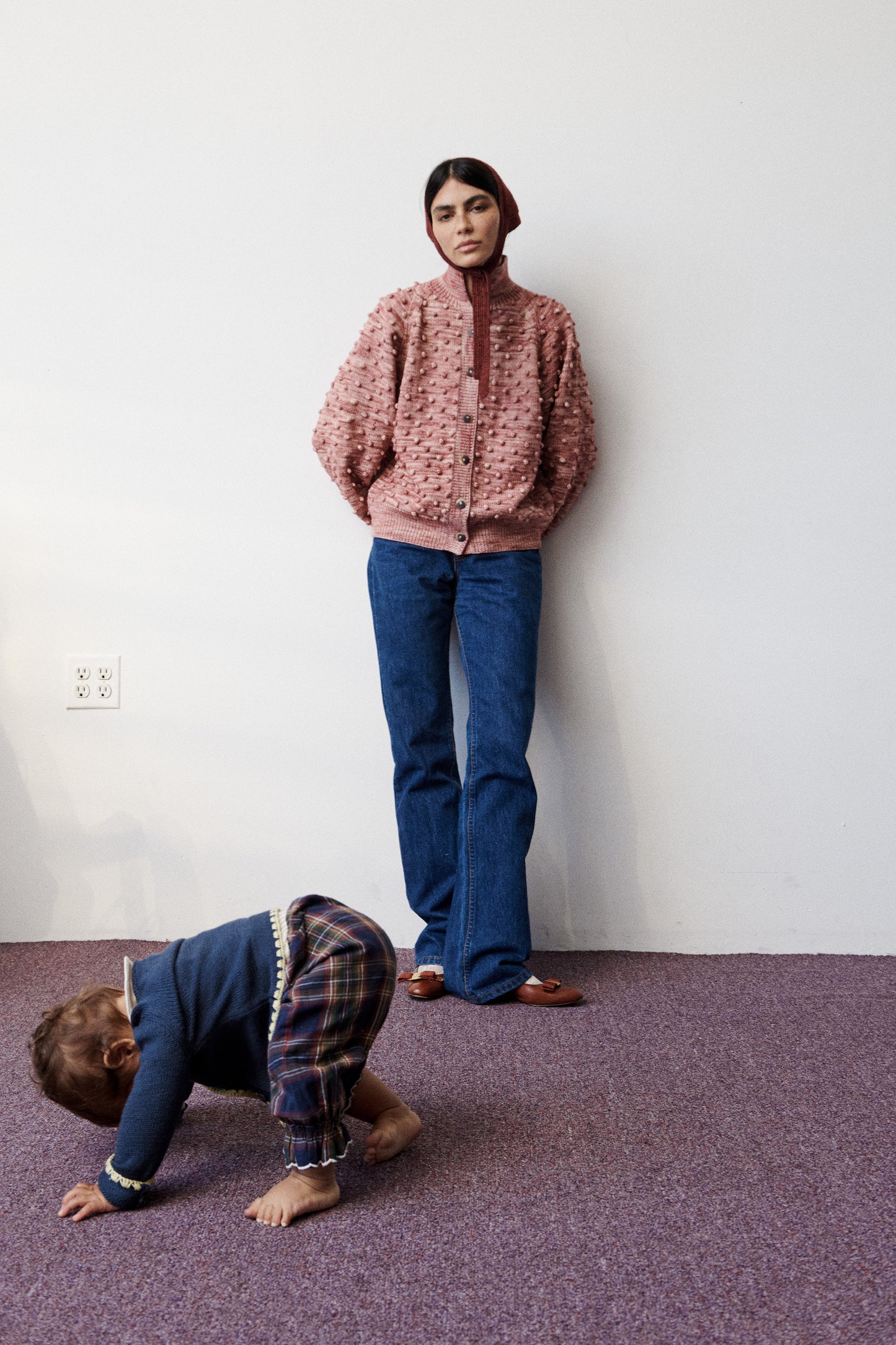 Popcorn Polo Cardigan