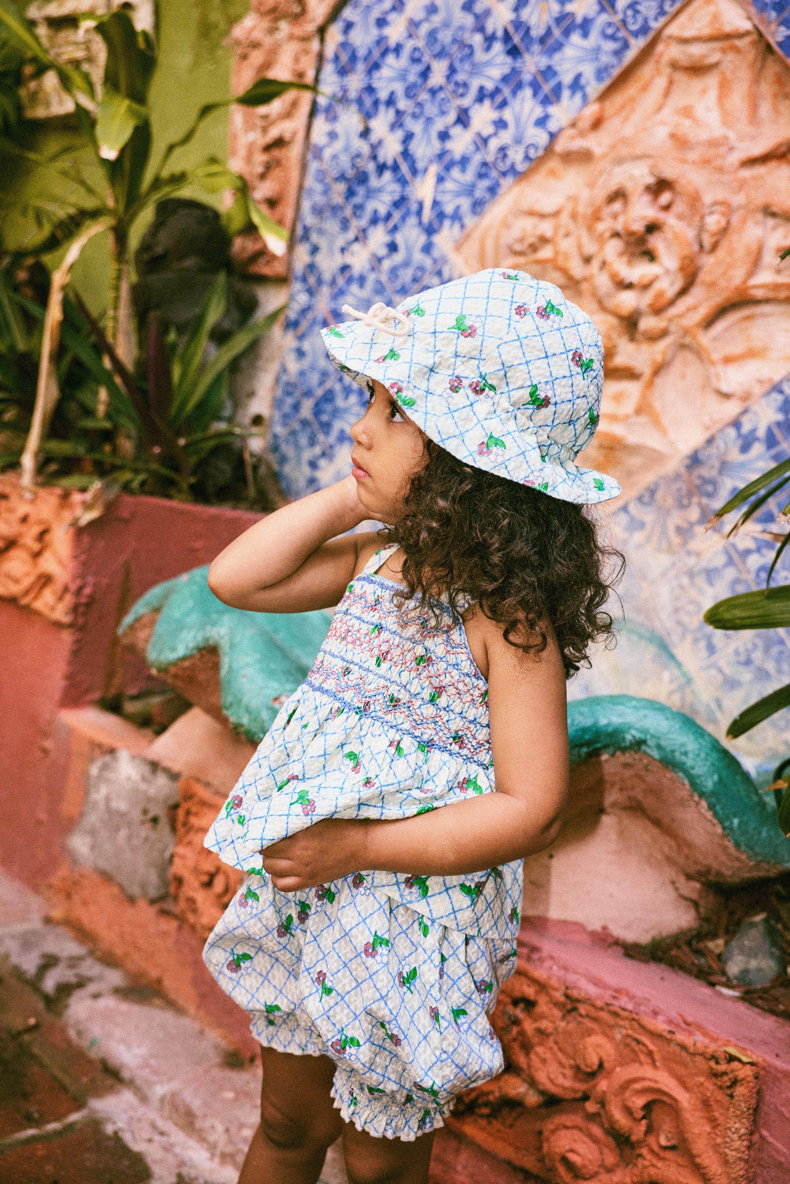 帽子 Misha&puff SunHat Picnic Confetti 2-4y Seersucker Picnic Hat – Misha & Puff