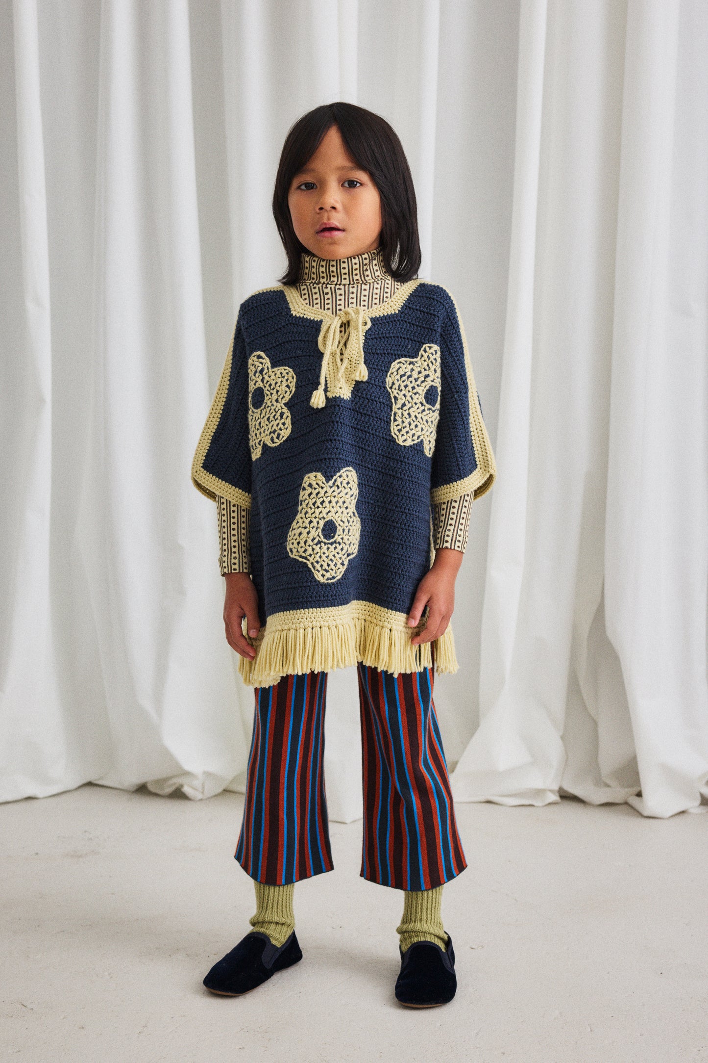 Blomma Crochet Fringe Poncho