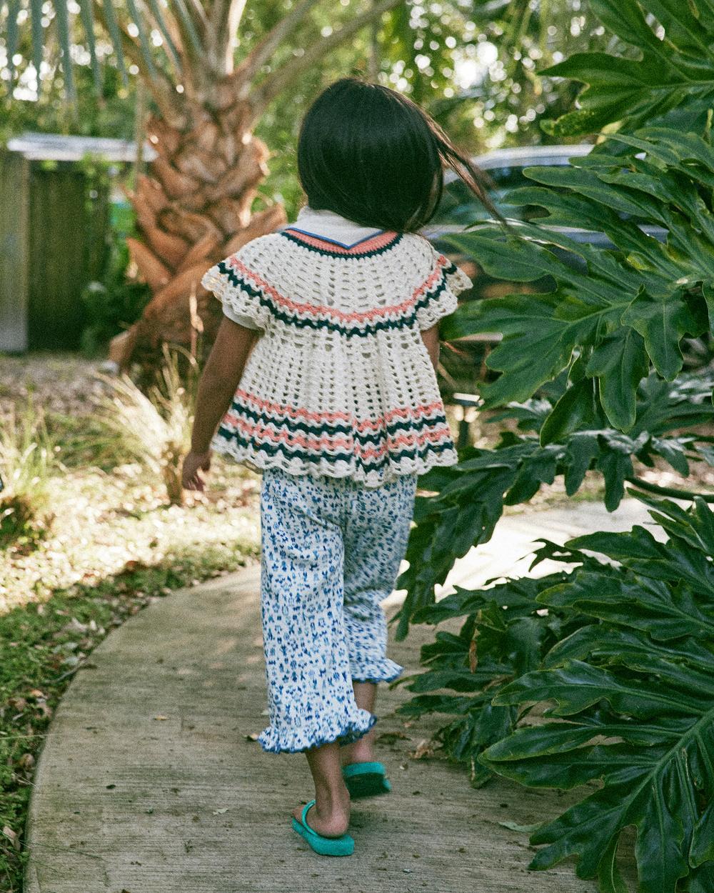 Floral Pants For Kids | Ruffle Pedal Pusher | Misha & Puff