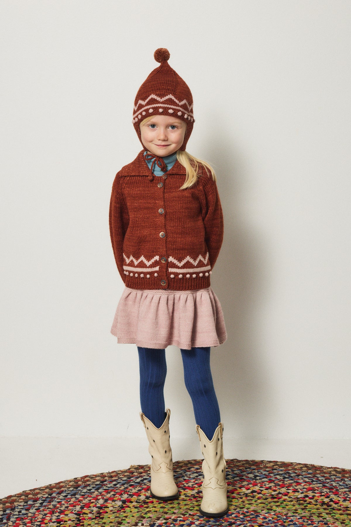 Zig Zag Pointy Peak Hat - Cedar