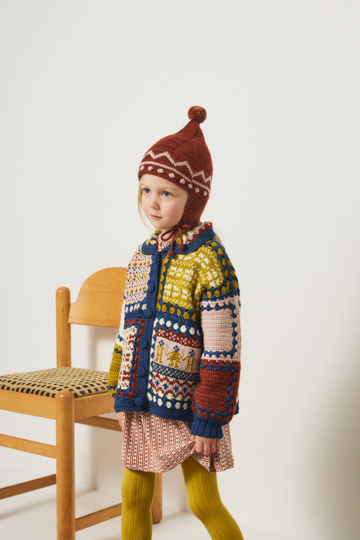 Zig Zag Pointy Peak Hat - Cedar