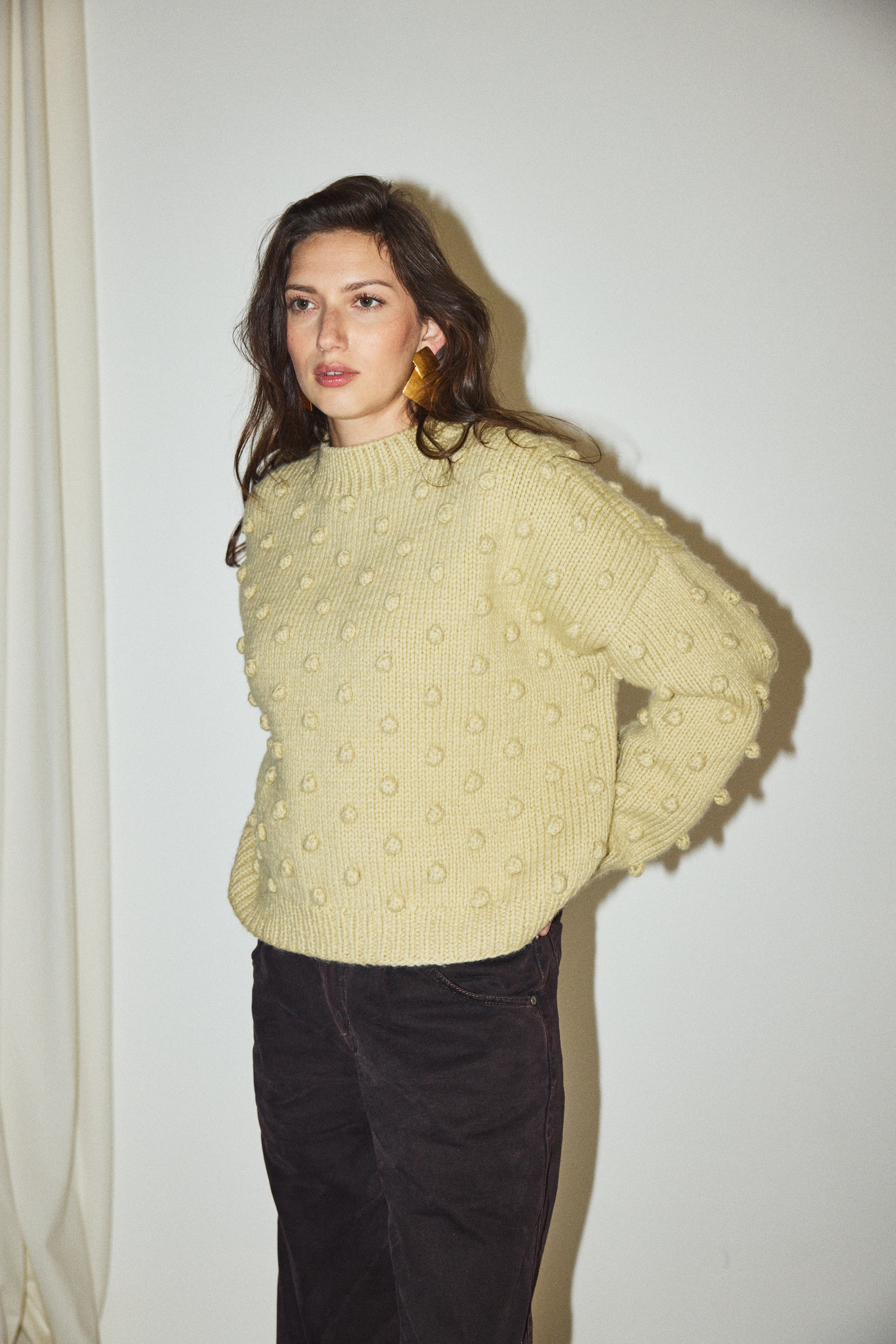 トップス Misha&Puff Adult Popcorn Sweater M Sweater Knitting Pattern | Popcorn Sweater | Misha & Puff