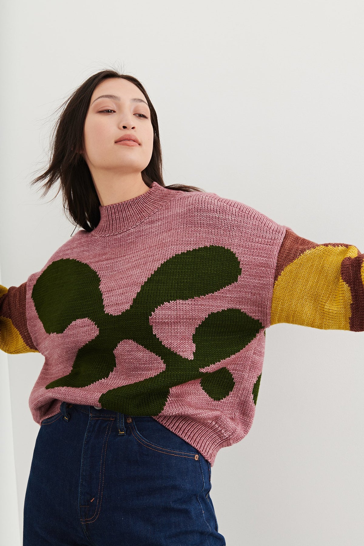 Adult All Over Leaves Sweater