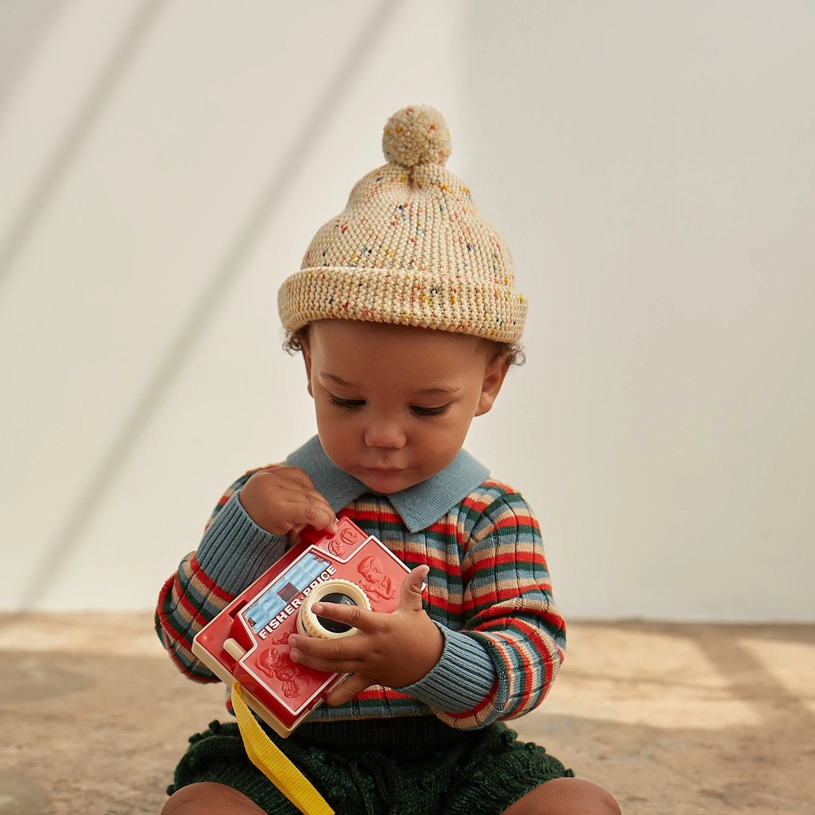 Garter Hat - Primary Color Confetti - Misha & Puff