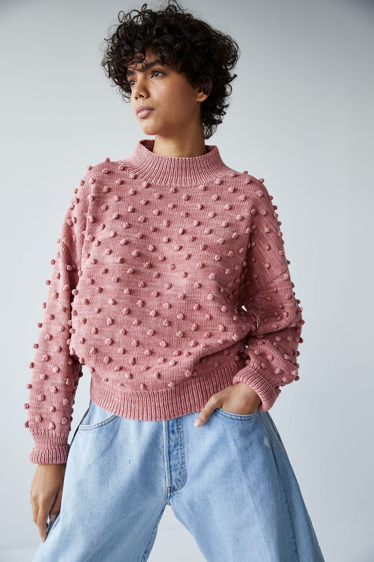 Adult Popcorn Sweater - Rose Blush