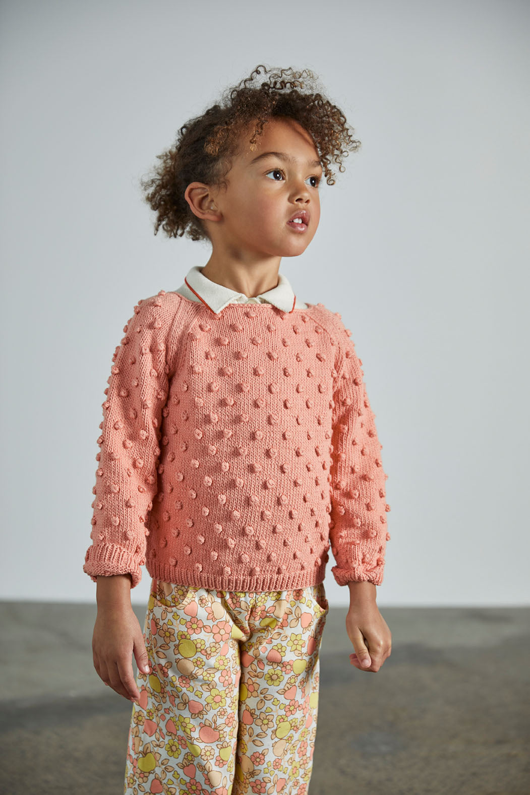 Summer Popcorn Sweater - Coral - Misha & Puff