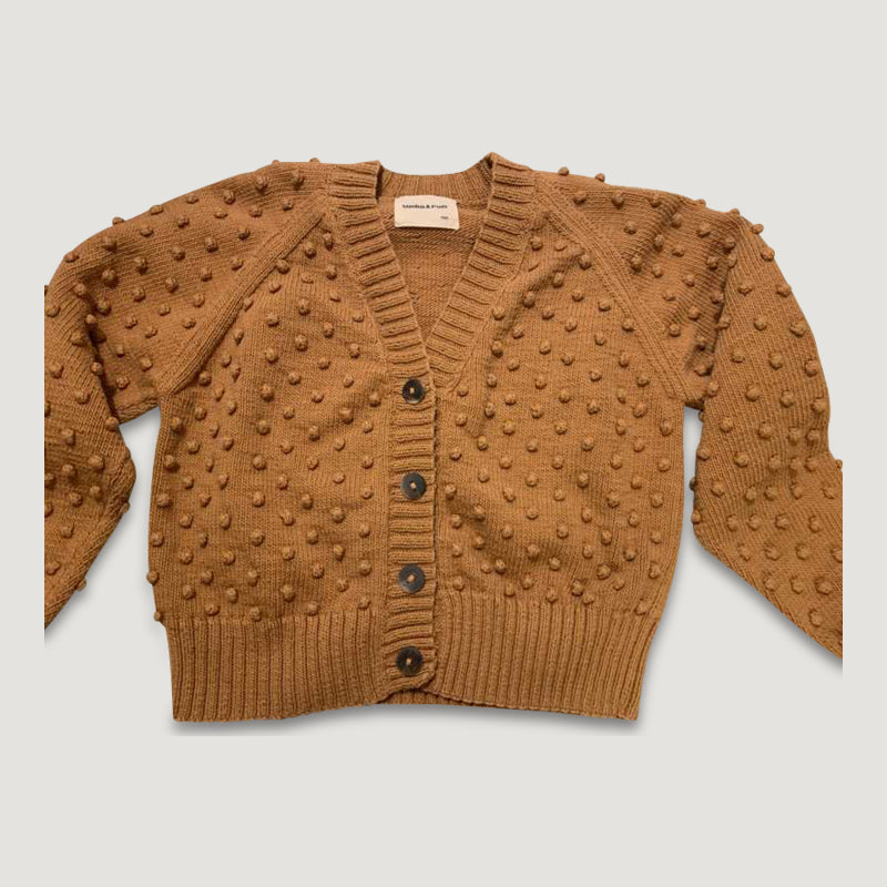 Adult V-Neck Popcorn Cardigan