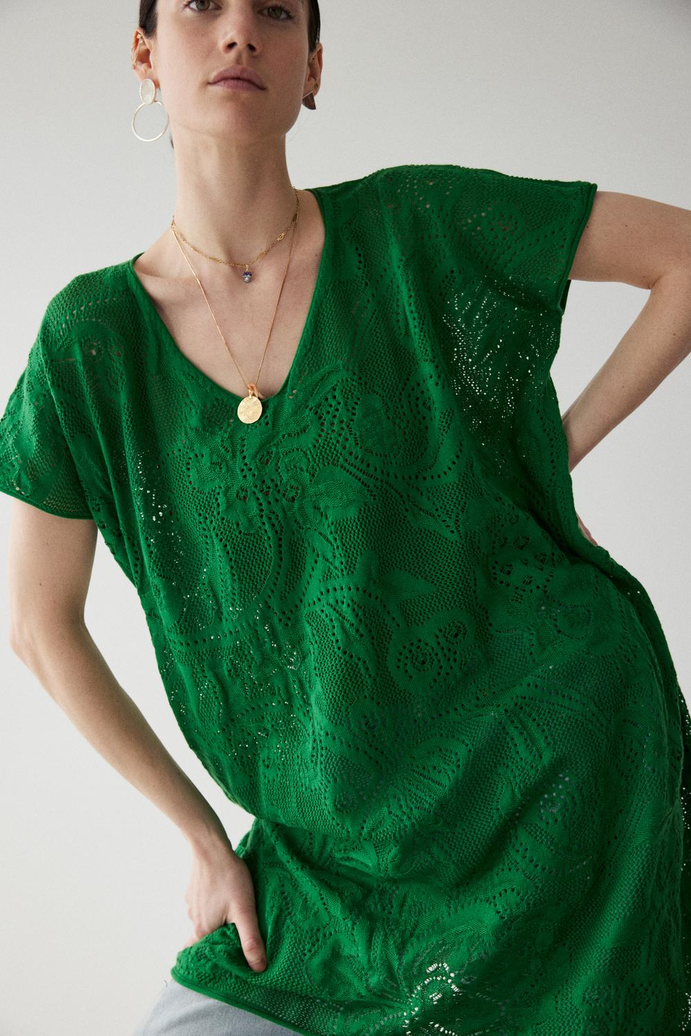 Adult Lace Odille Tunic - Bottle Green