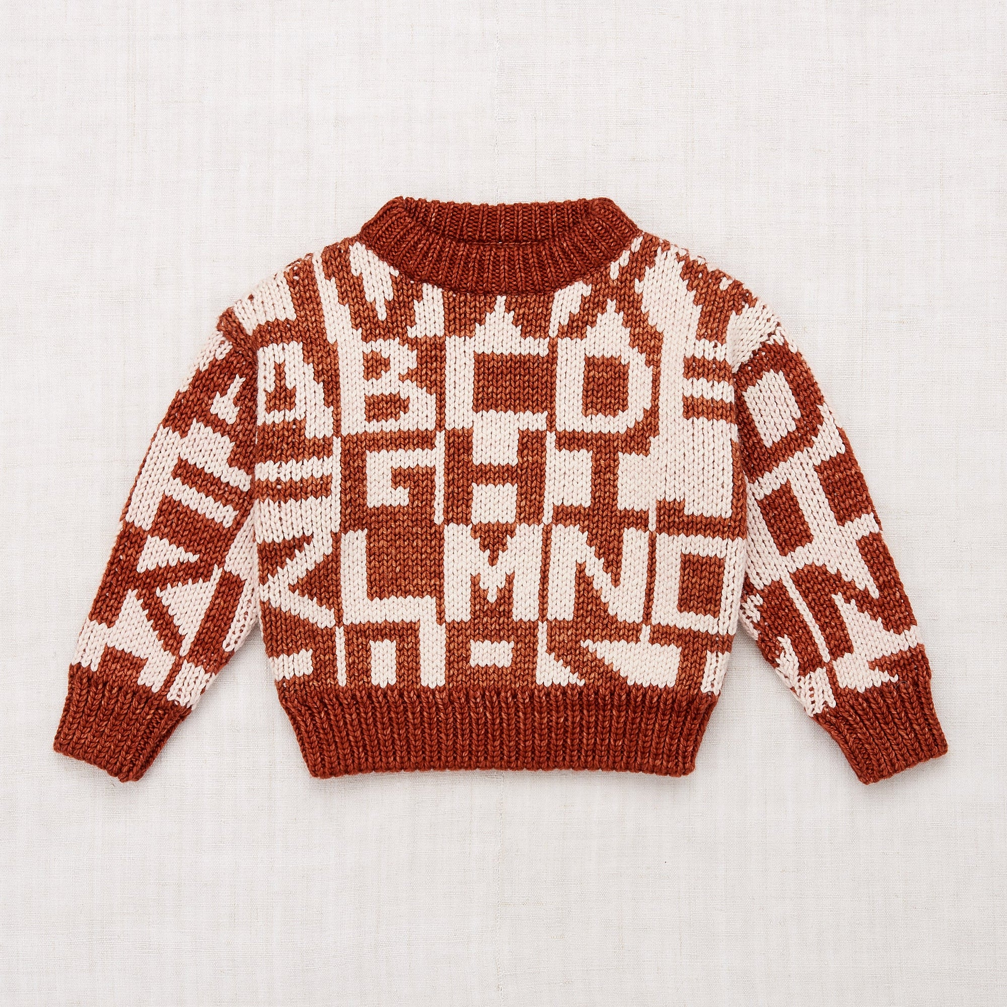 Alphabet Intarsia Sweater - Henna