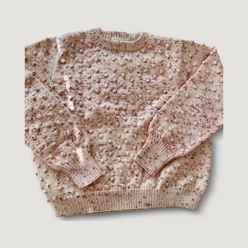 Adult Popcorn Crew Sweater - Dusty Rose Confetti - Misha & Puff